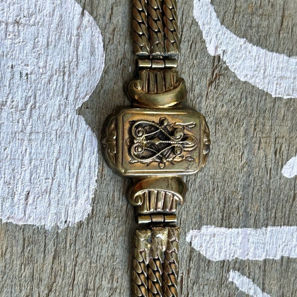 ALBERTINA 1800 Vintage Gold-Tone Bracelet 6.75 inches - Picture 3 of 9